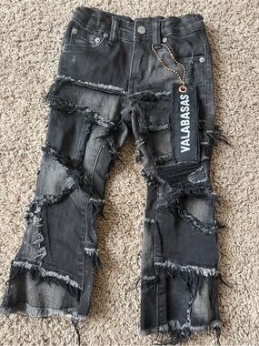 Valabasas Kids' Distressed Black Ripped Jeans